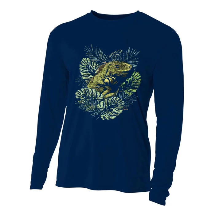 Zoo Keeper Lizard Lover Gift Iguana Cooling Performance Long Sleeve Crew