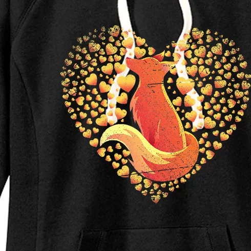 Zoo Keeper Wildlife Animal Lover Gift Cute Heart Fox Women's Fleece Hoodie