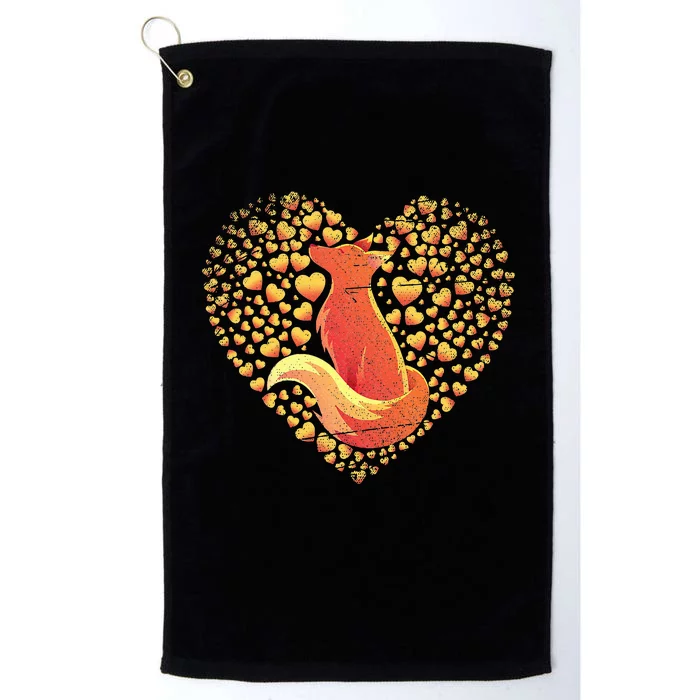 Zoo Keeper Wildlife Animal Lover Gift Cute Heart Fox Platinum Collection Golf Towel