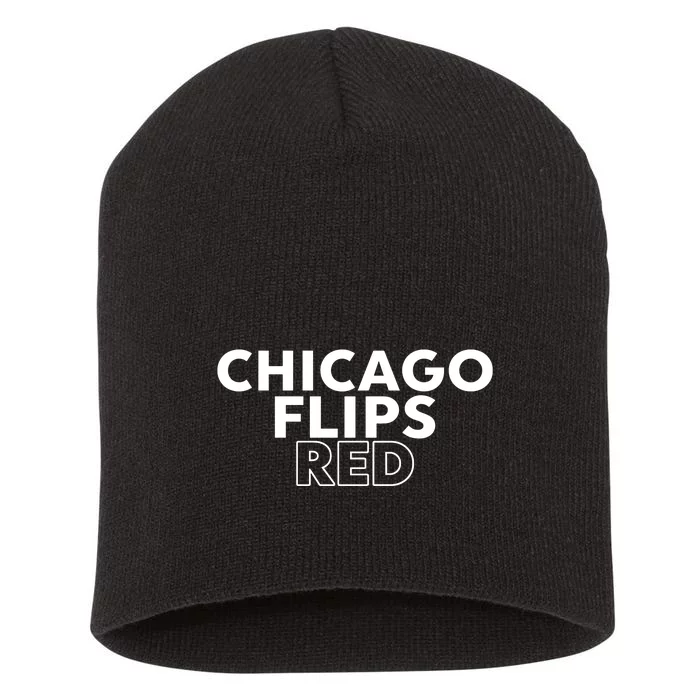 Zoe Leigh Chicago Flips Red Short Acrylic Beanie