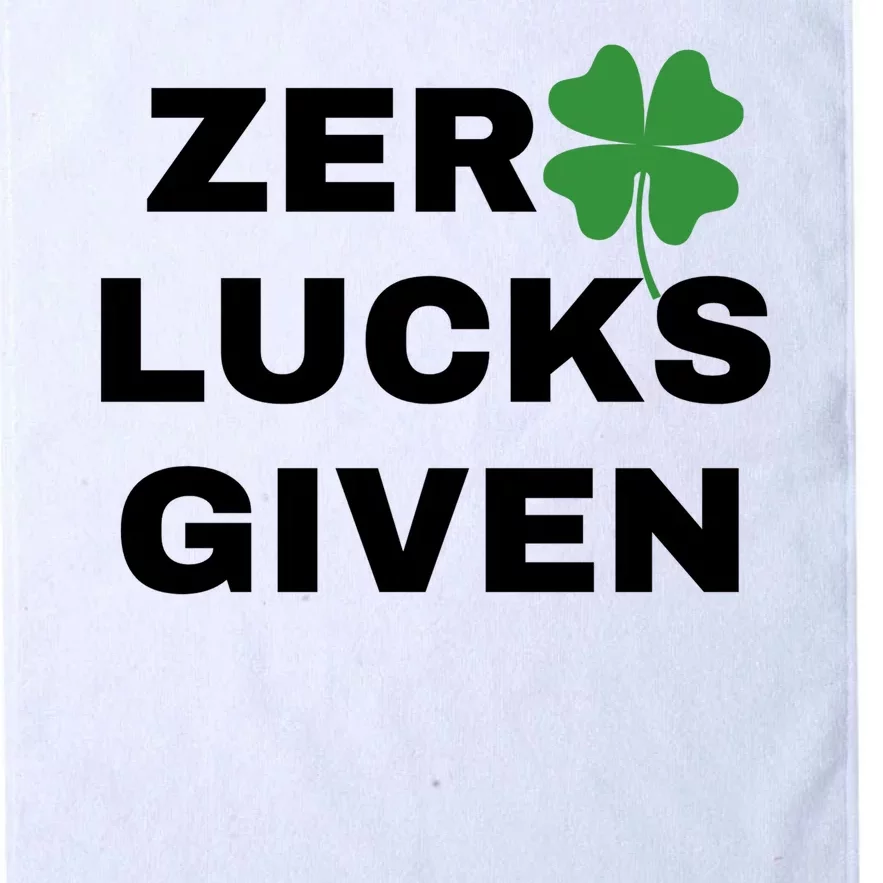 Zero Lucks Given Shamrock St Patricks Day Platinum Collection Golf Towel