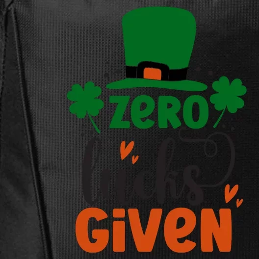 Zero Lucks Given Funny St Patricks Day City Backpack