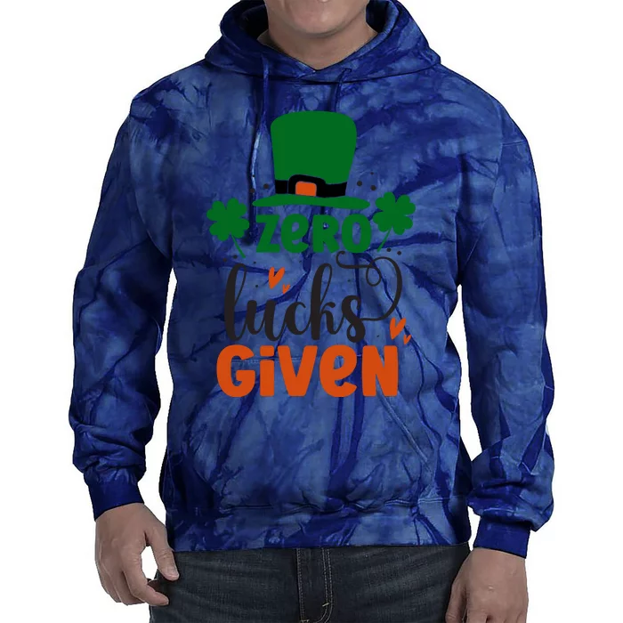 Zero Lucks Given Funny St Patricks Day Tie Dye Hoodie