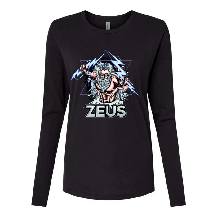 Zeus Lightning God Of The Sky Gamer Womens Cotton Relaxed Long Sleeve T-Shirt