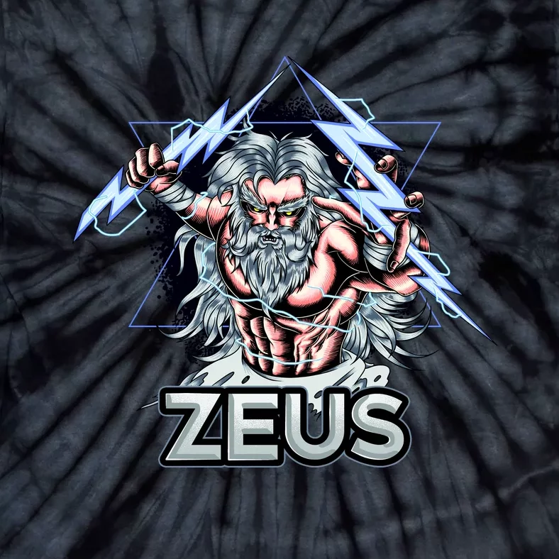 Zeus Lightning God Of The Sky Gamer Tie-Dye T-Shirt