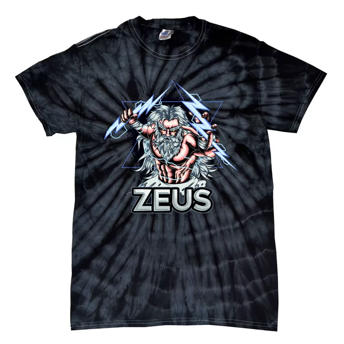 Zeus Lightning God Of The Sky Gamer Tie-Dye T-Shirt