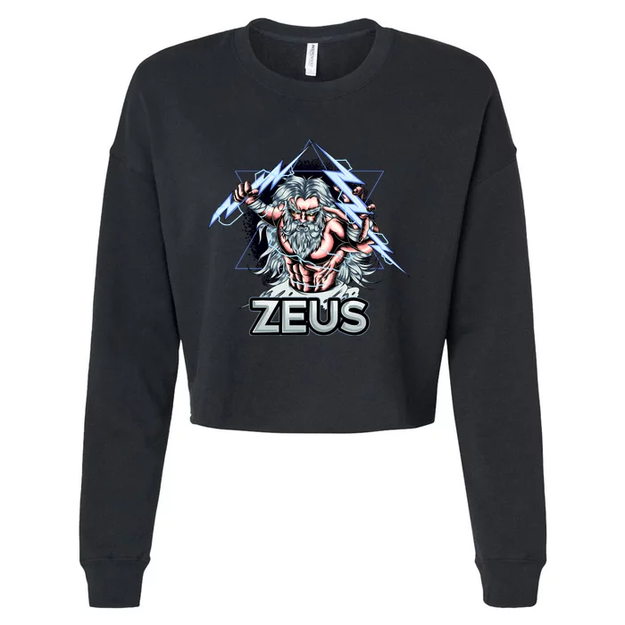 Zeus Lightning God Of The Sky Gamer Cropped Pullover Crew