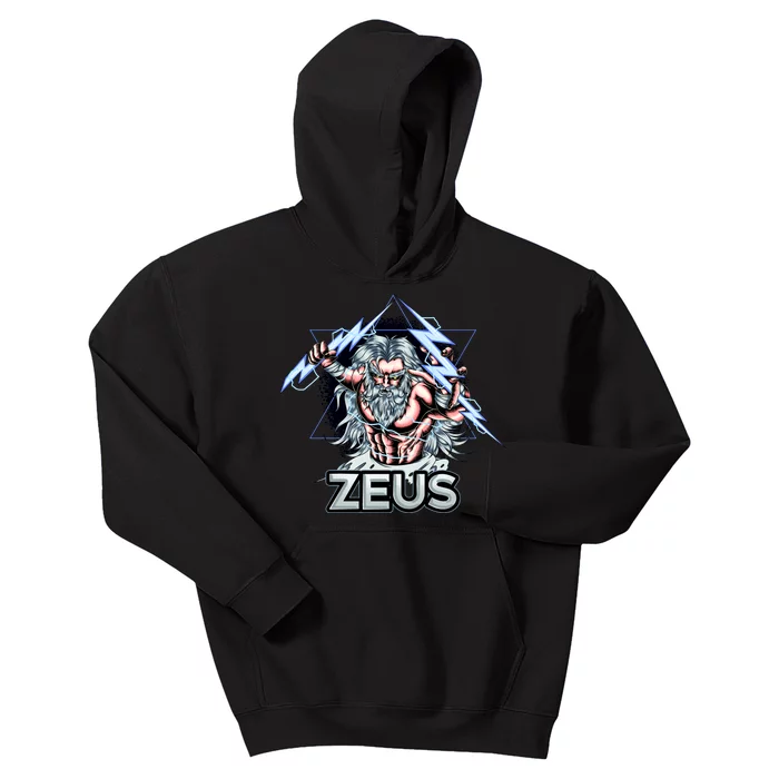 Zeus Lightning God Of The Sky Gamer Kids Hoodie