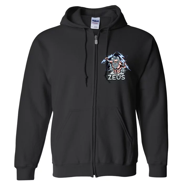 Zeus Lightning God Of The Sky Gamer Full Zip Hoodie