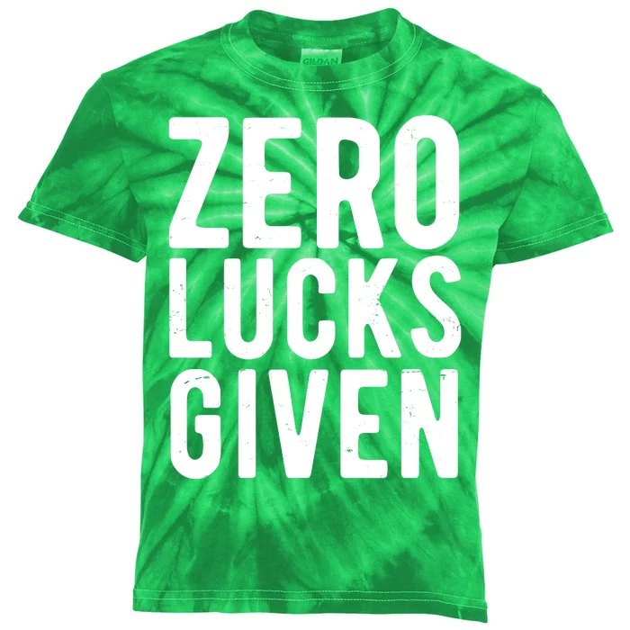 Zero Lucks Given St Patricks Day Kids Tie-Dye T-Shirt