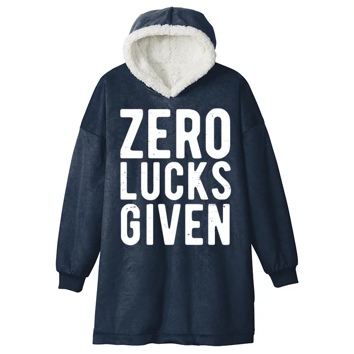 Zero Lucks Given St Patricks Day Hooded Wearable Blanket