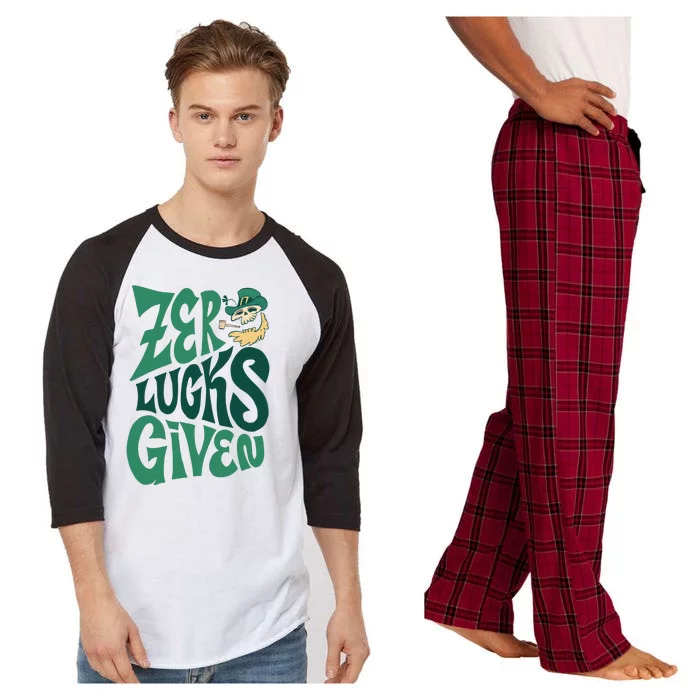 Zero Lucks Given St Patrick's Day Raglan Sleeve Pajama Set