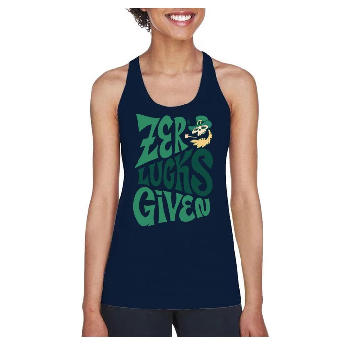 Zero Lucks Given St Patrick's Day Women's Racerback Tank