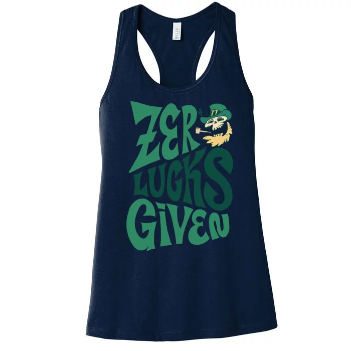 Zero Lucks Given St Patrick's Day Women's Racerback Tank