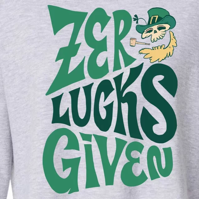 Zero Lucks Given St Patrick's Day Cropped Pullover Crew