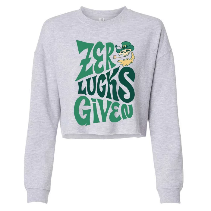 Zero Lucks Given St Patrick's Day Cropped Pullover Crew