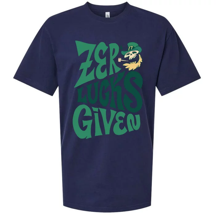 Zero Lucks Given St Patrick's Day Sueded Cloud Jersey T-Shirt