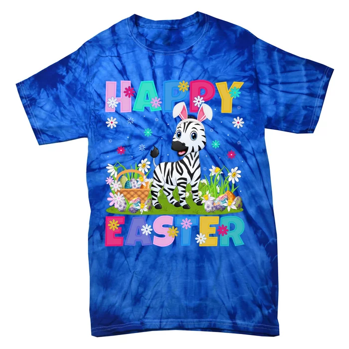 Zebra Lover Happy Easter Bunny Zebra Easter Sunday Cool Gift Tie-Dye T-Shirt