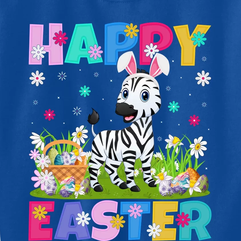 Zebra Lover Happy Easter Bunny Zebra Easter Sunday Cool Gift Kids Sweatshirt