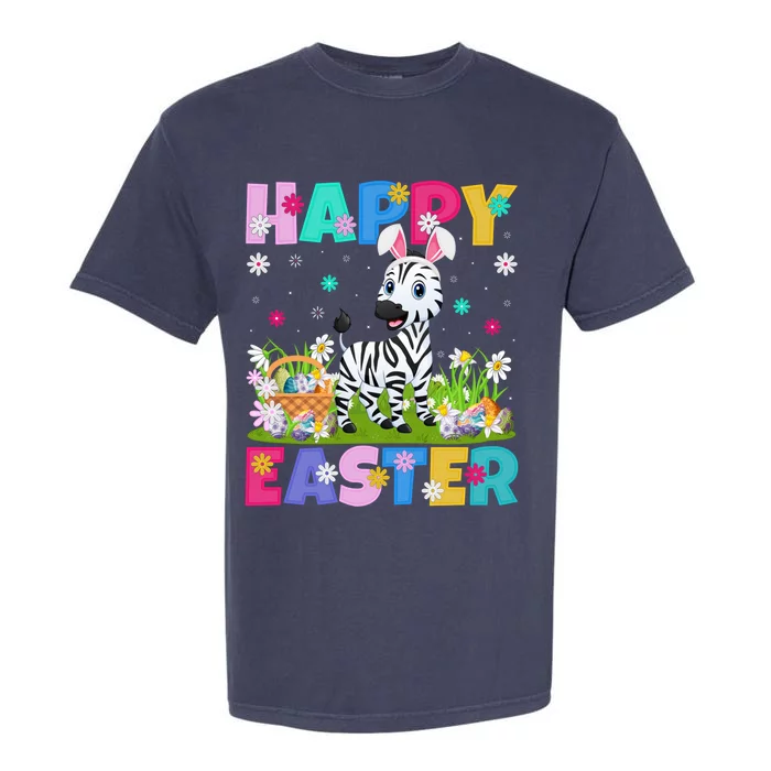 Zebra Lover Happy Easter Bunny Zebra Easter Sunday Cool Gift Garment-Dyed Heavyweight T-Shirt