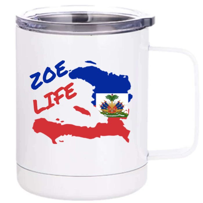 Zoe Life Haitian Pride For Haiti Flag Day Gift Ayiti Meaningful Gift Great Gift Front & Back 12oz Stainless Steel Tumbler Cup