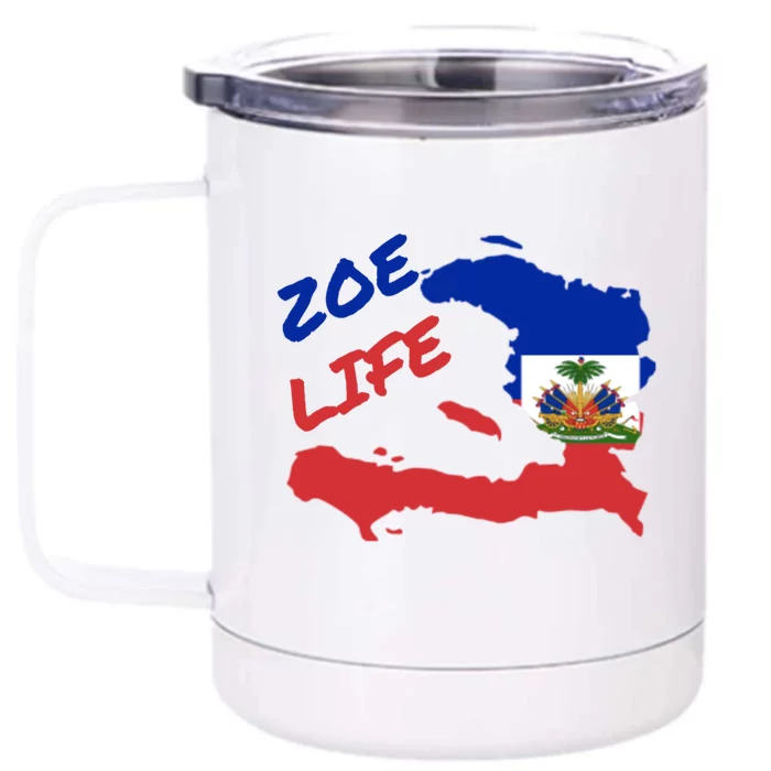 Zoe Life Haitian Pride For Haiti Flag Day Gift Ayiti Meaningful Gift Great Gift Front & Back 12oz Stainless Steel Tumbler Cup