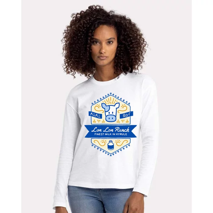 Z.E.L.D.A Lon Lon Ranch Finest Milk In Hyrule Womens Cotton Relaxed Long Sleeve T-Shirt