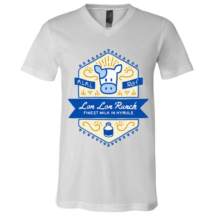 Z.E.L.D.A Lon Lon Ranch Finest Milk In Hyrule V-Neck T-Shirt