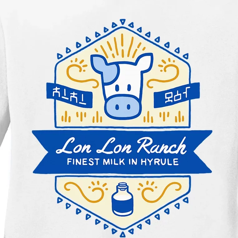 Z.E.L.D.A Lon Lon Ranch Finest Milk In Hyrule Ladies Long Sleeve Shirt