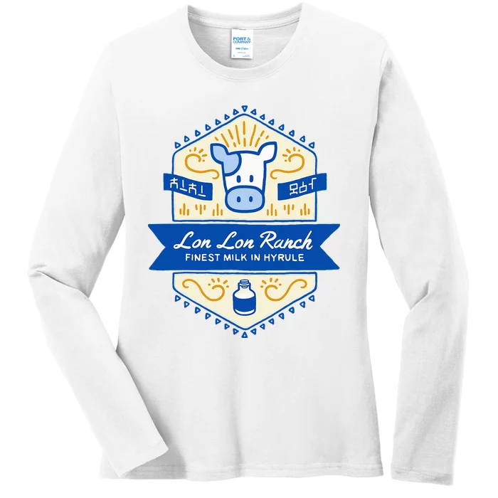 Z.E.L.D.A Lon Lon Ranch Finest Milk In Hyrule Ladies Long Sleeve Shirt