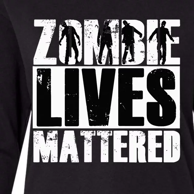 Zombie Lives Mattered Funny Zombie Lover Saying Halloween Womens Cotton Relaxed Long Sleeve T-Shirt