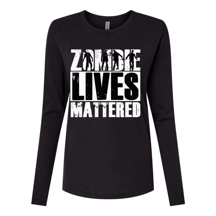 Zombie Lives Mattered Funny Zombie Lover Saying Halloween Womens Cotton Relaxed Long Sleeve T-Shirt