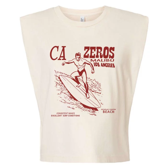 Zeros Malibu California Surf Spot Vintage Garment-Dyed Women's Muscle Tee