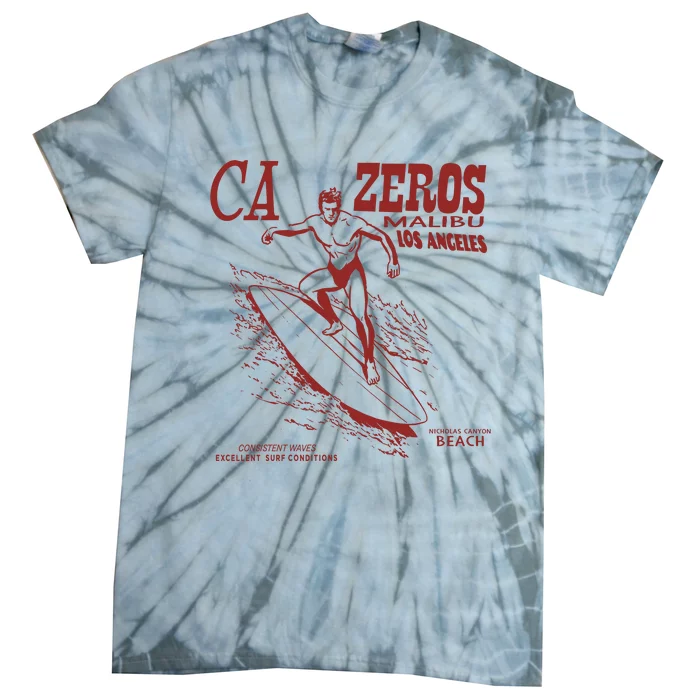 Zeros Malibu California Surf Spot Vintage Tie-Dye T-Shirt