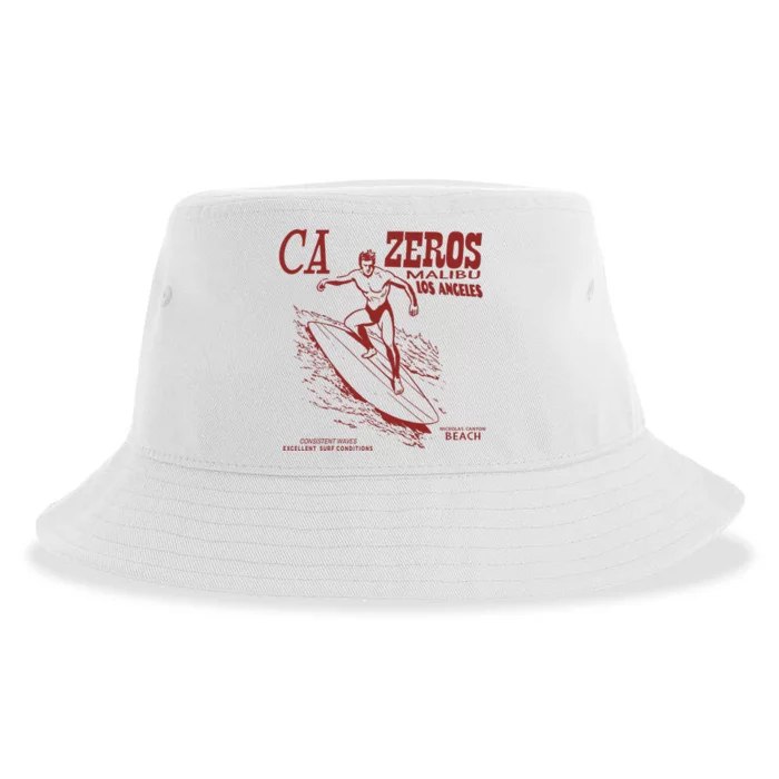 Zeros Malibu California Surf Spot Vintage Sustainable Bucket Hat