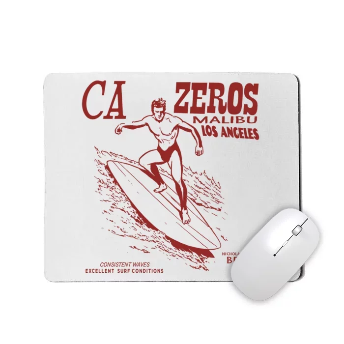 Zeros Malibu California Surf Spot Vintage Mousepad