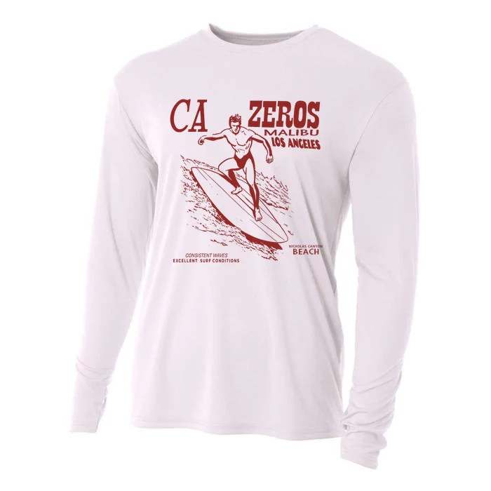 Zeros Malibu California Surf Spot Vintage Cooling Performance Long Sleeve Crew