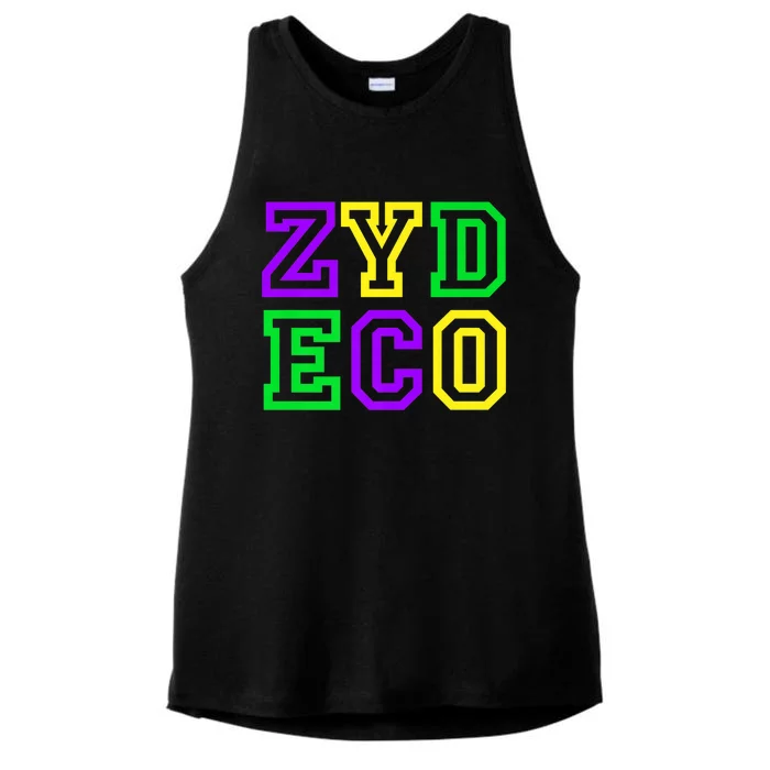 Zydeco Music Forever Festivals with Mardi Gras Fat Tuesday Premium Ladies Tri-Blend Wicking Tank