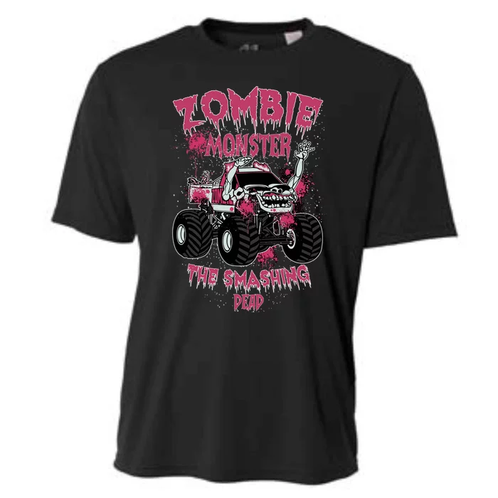 Zombie Monster Truck The Smashing Dead Funny Gift Cooling Performance Crew T-Shirt