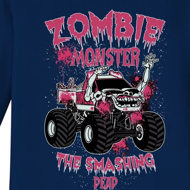 Zombie Monster Truck The Smashing Dead Funny Gift Baby Long Sleeve Bodysuit