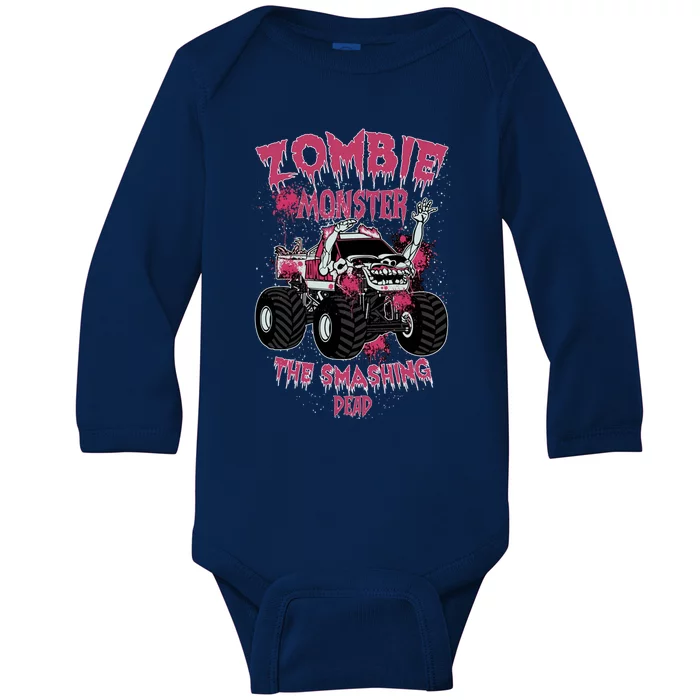 Zombie Monster Truck The Smashing Dead Funny Gift Baby Long Sleeve Bodysuit