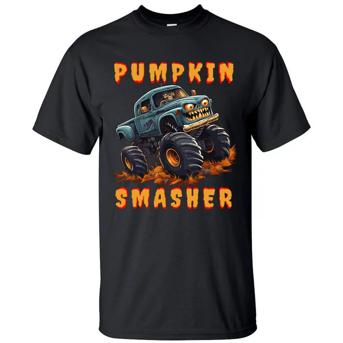 Zombie Monster Truck Pumpkin Smasher Halloween Costume Kids Tall T-Shirt