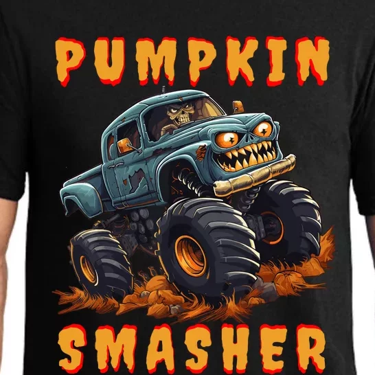 Zombie Monster Truck Pumpkin Smasher Halloween Costume Kids Pajama Set