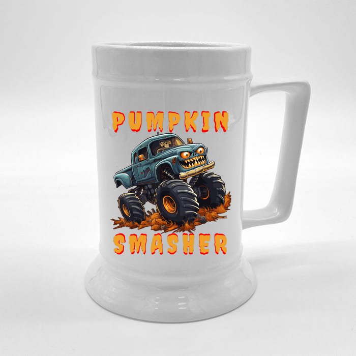 Zombie Monster Truck Pumpkin Smasher Halloween Costume Kids Front & Back Beer Stein