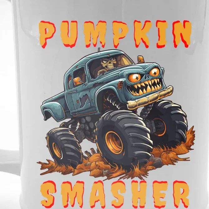 Zombie Monster Truck Pumpkin Smasher Halloween Costume Kids Front & Back Beer Stein