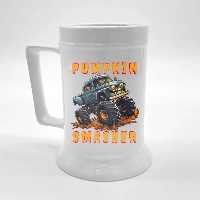 Zombie Monster Truck Pumpkin Smasher Halloween Costume Kids Front & Back Beer Stein