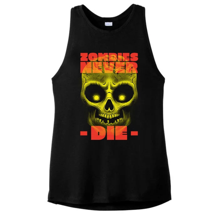 Zombies Never Die Ladies Tri-Blend Wicking Tank