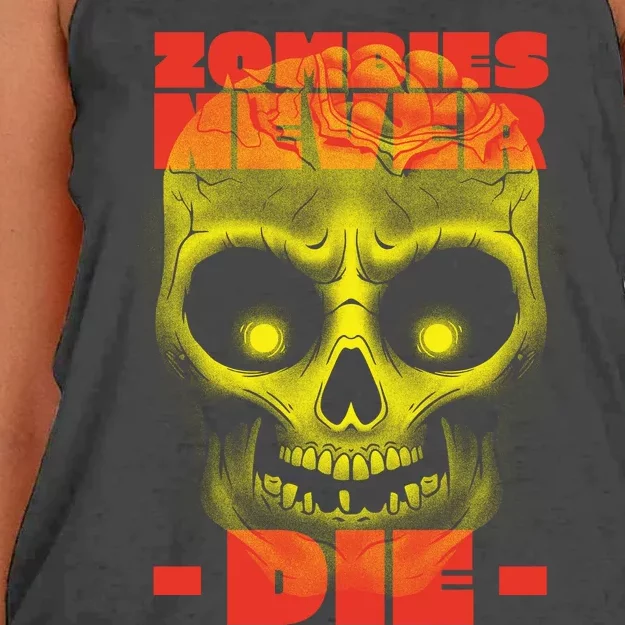 Zombies Never Die Women's Knotted Racerback Tank