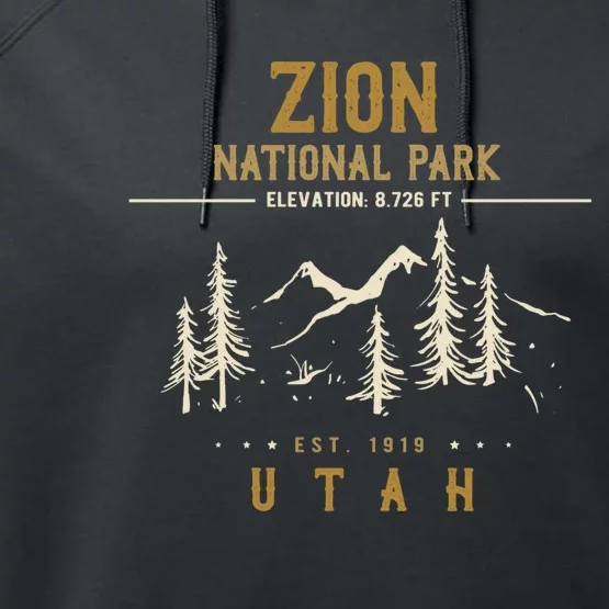 Zion National Park, US Nationalpark In Utah Performance Fleece Hoodie