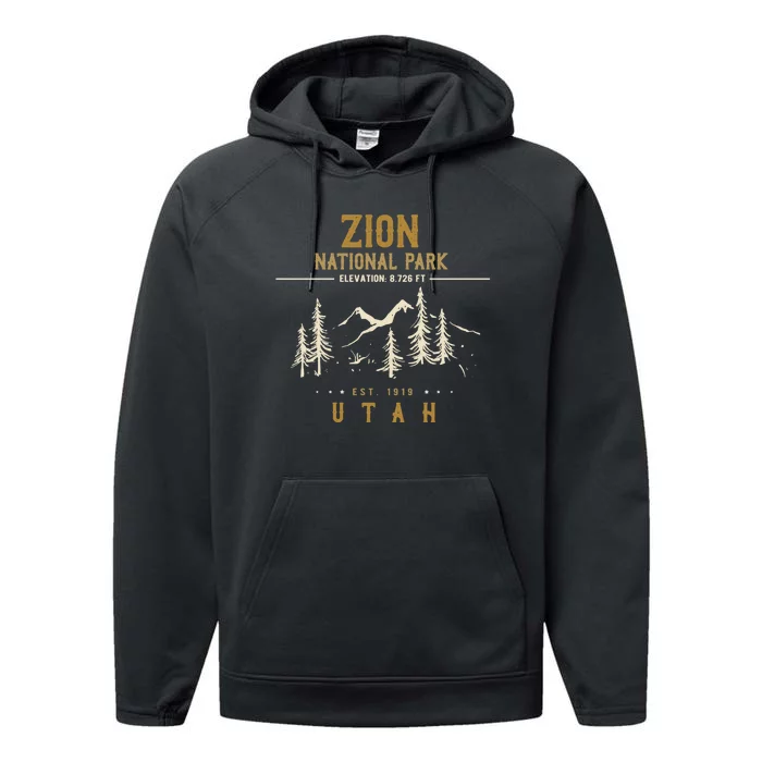 Zion National Park, US Nationalpark In Utah Performance Fleece Hoodie